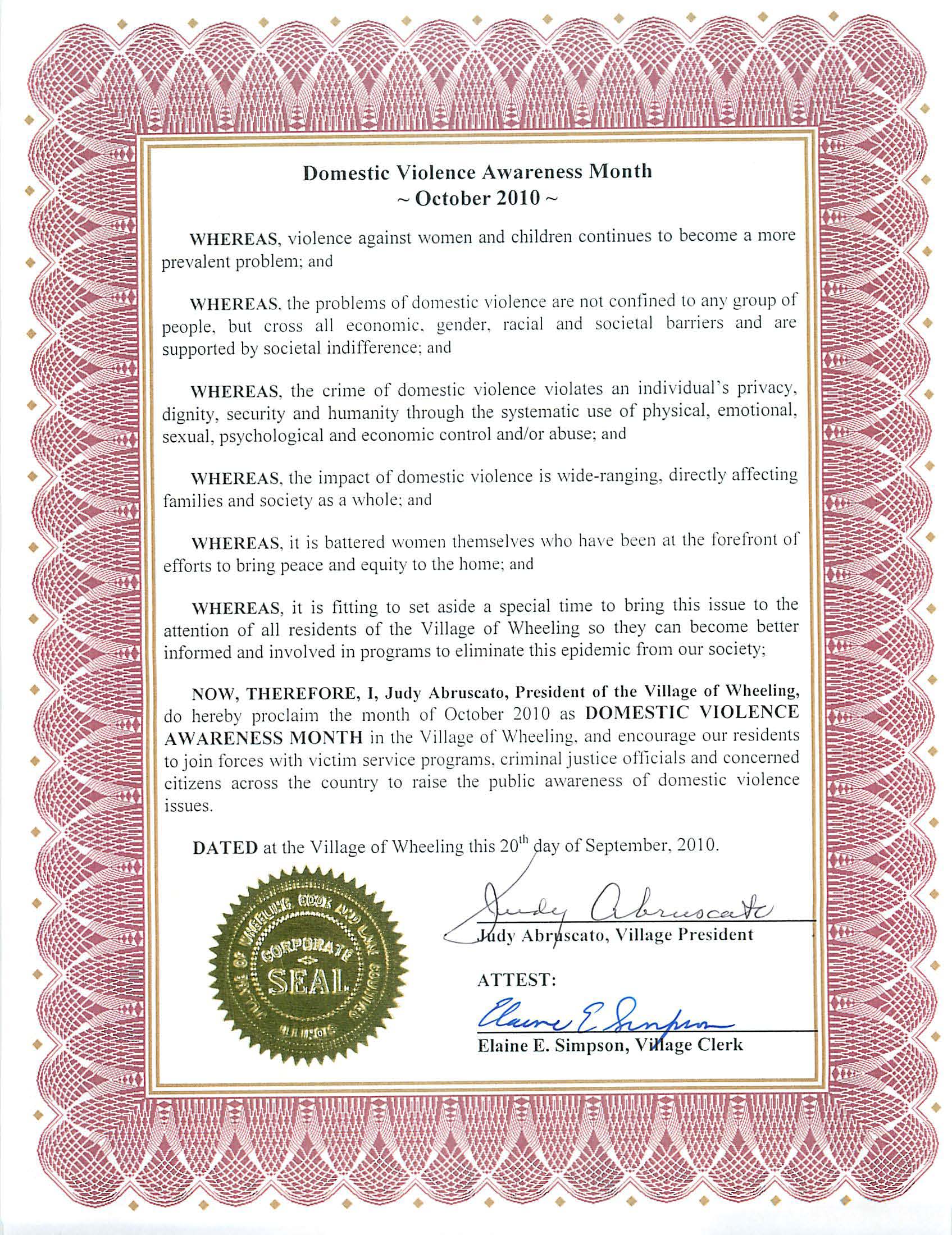 Domestic Violence Awareness Month